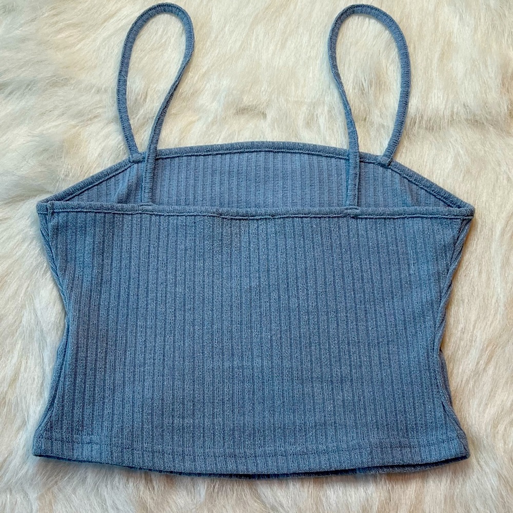 Blue crop tank top